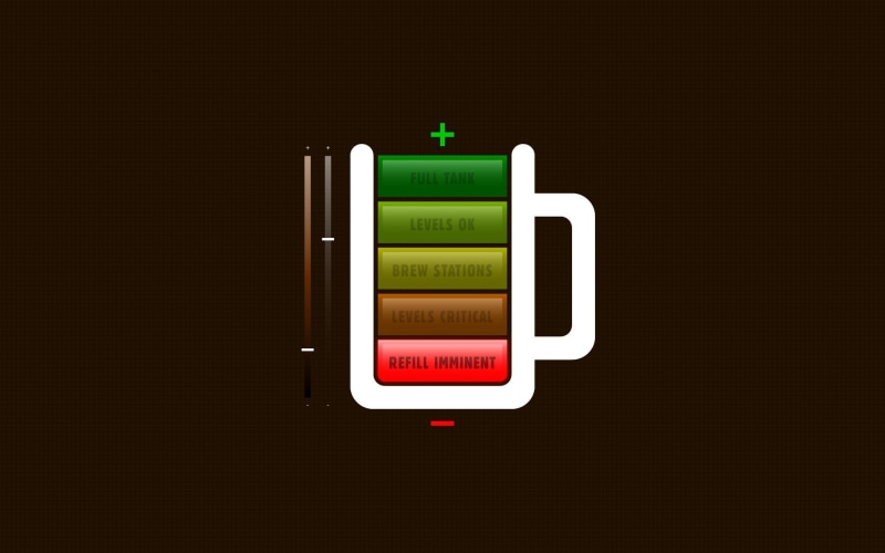 battery, minimalism, digital art, glass, low battery, simple background, 1080P, coffee