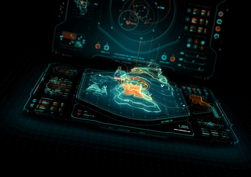 dark, close-up, no people, communication, map, 1080P, Instrumentation, high angle view, connection, studio shot, technology, render, indoors, motion, hologram