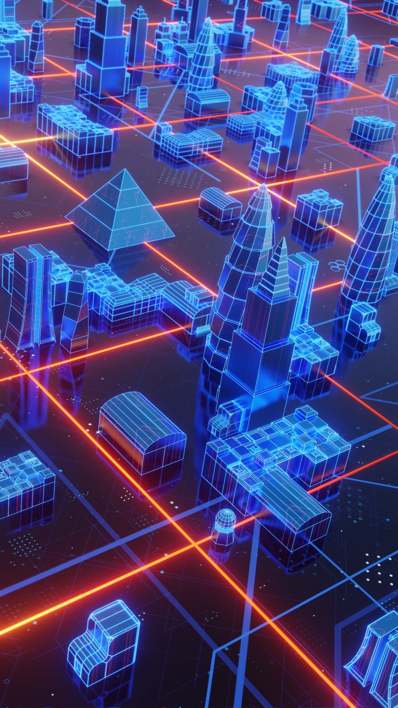neon, 3D Abstract, CG, digital art, digital, neon glow, hologram, abstract, colorful, 4K, futuristic city