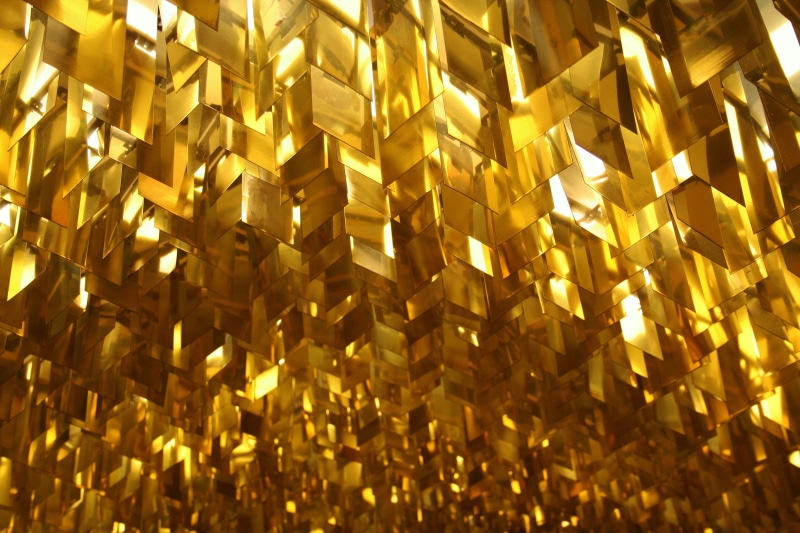 indoors, shining, fixture, glitter, metal, glass, reflection, hanging, year, gold colored, vip, design, pattern, close-up, abundance, festive, no people