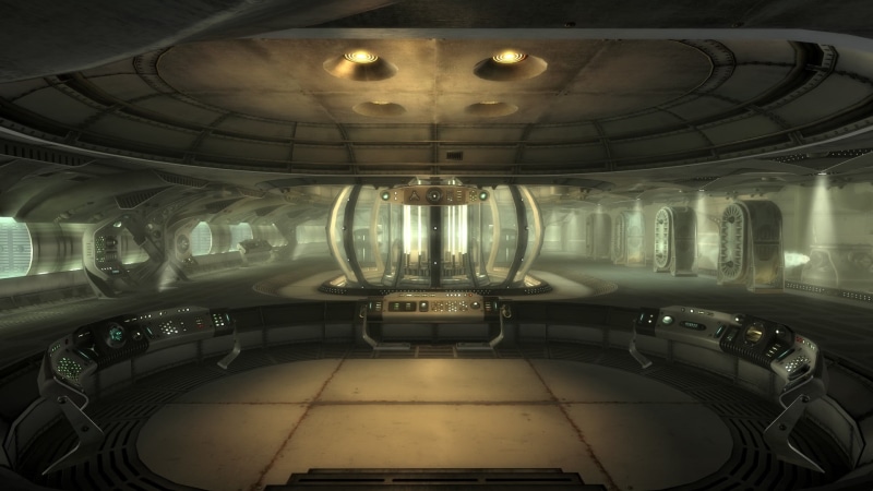 architecture, Fallout, absence, 1080P, electric lamp, reflection, in a row, electric light, vehicle, no people, lighting equipment, empty, indoors, Fallout 3