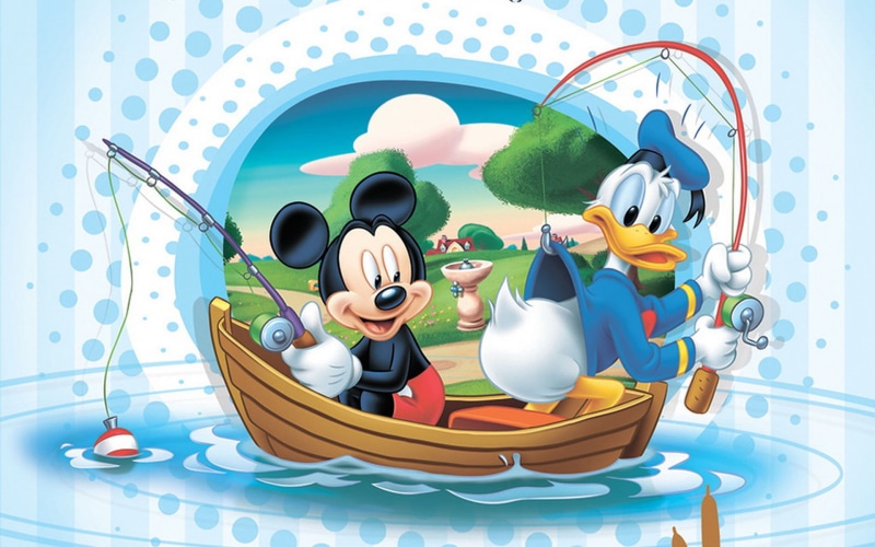 fishing, mickey, 1080P, boat, duck, image, disney, mouse, donald