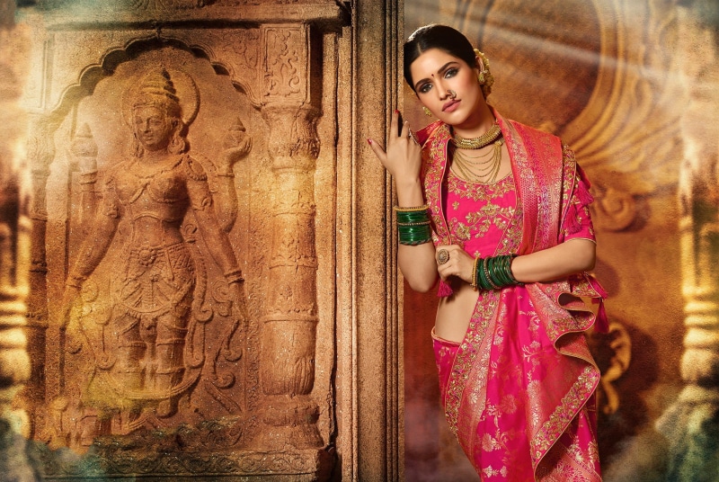 Model, Girl, Models, Saree, Indian, 1080P, Jewelry, Vartika Singh, Necklace, Black Hair, Actress
