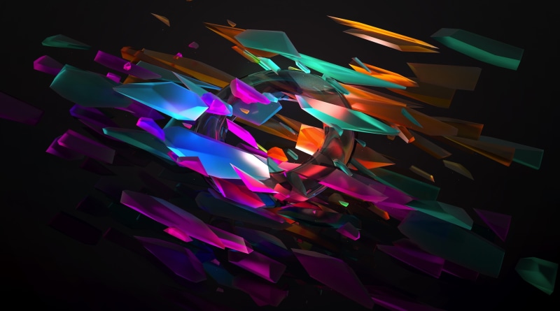 large group of objects, no people, reflection, 3d 4k hd  desktop, illuminated, art and craft, creativity, purple, multi colored, close-up, studio shot