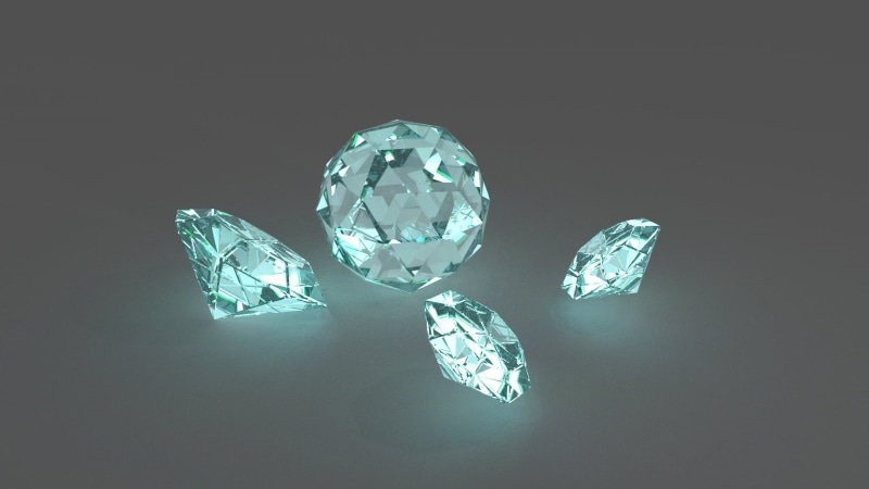 no people, clear, illustration, group of objects, shine, blue, three dimensional, close-up, shiny, studio shot, geometric shape, diamonds, purity, design
