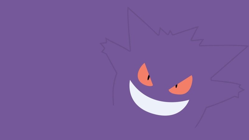 purple background, purple, 1080P, minimalism, background, gengar