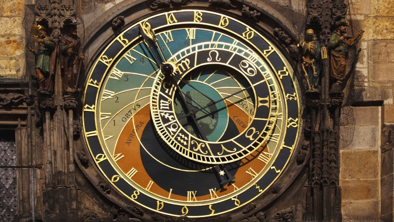 famous Place, clockworks, europe, wall - Building Feature, no people, dial, medieval, circle, instrument of Time, bohemia, ancient, skeleton, chronograph