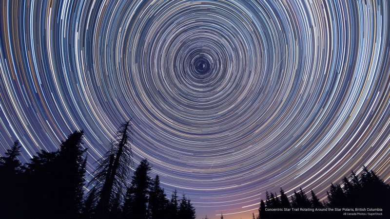 star, columbia, polaris, Space, around, trail, concentric, british, 2K, rotating