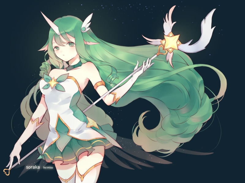 representation, craft, close-up, arts culture and entertainment, multi colored, dragon, black background, 1080P, Star Guardian Soraka, illuminated, studio shot
