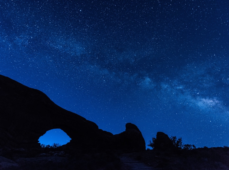 sky, mountain, arches, milkyway, southwindow, Vacation, galaxy, tourism, way, Adventure, milky way, Utah, dark, rock, star field, unitedstates, Window
