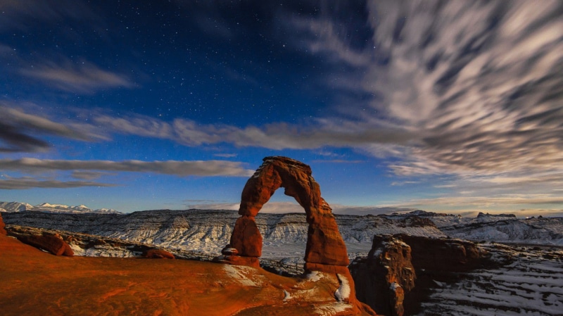 arch, the sky, uta, 720P, mountains, arc, rocks, arches, the stars, delicate, national, Arches National Park, USA, park