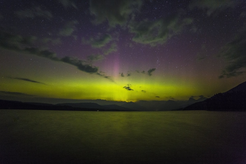 photography, tranquility, tranquil scene, astronomy, magnetic, phenomenon, galaxy, aurora borealis, cloud - sky, pier, solar, discharge, lake, dock, montana
