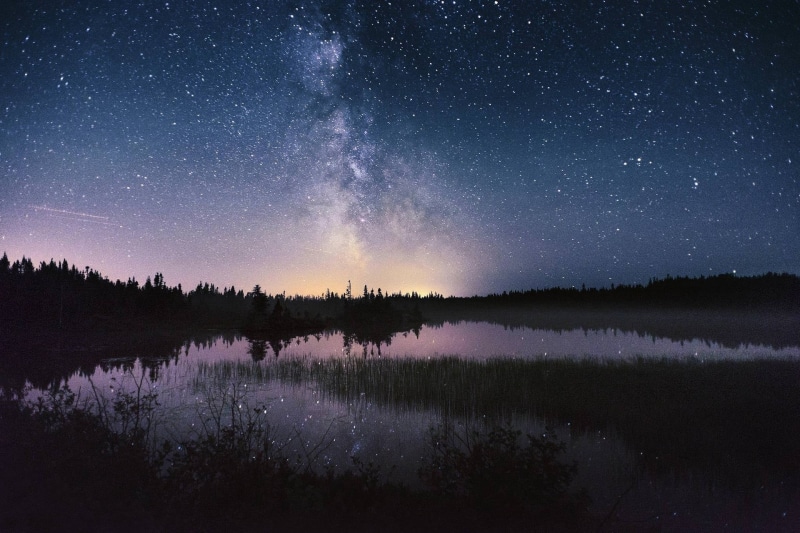 tranquility, night, beauty in nature, sky, water, 1080P, starry, nature, reflection, space and astronomy, space, Milky Way, galaxy, star field, idyllic