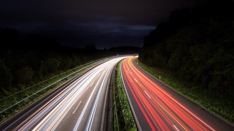 highway, long exposure, 5K, darkness, night, asphalt, long exposure photography, road, traffic, light trails