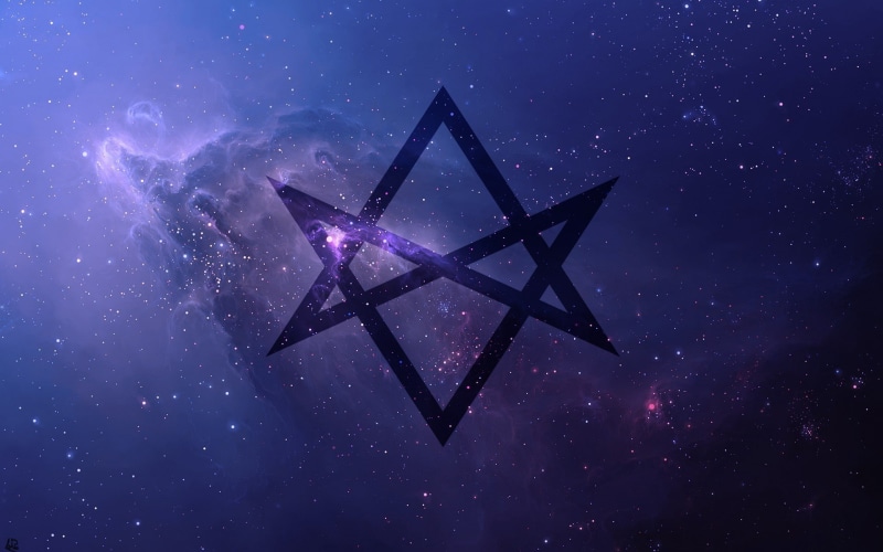 galaxy, no people, 1080P, star - space, star shape, science, purple, space and astronomy, astronomy, thelema unicursal hexagram space universe purple bring me the horizon