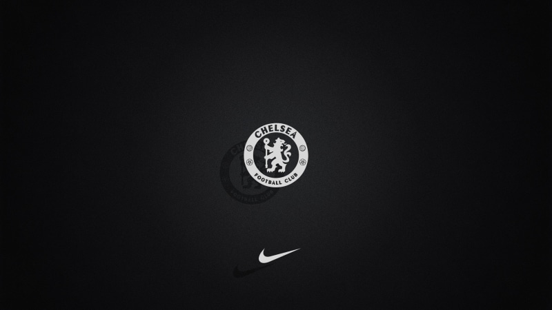 logo, monochrome, Chelsea FC, nike, 2K, black background