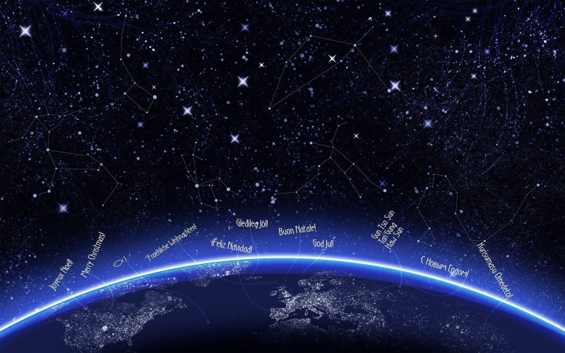 star shape, sky, star - space, illuminated, planet earth, light - natural phenomenon, space, Earth, blue, New Year, night, nature, Christmas, illustration