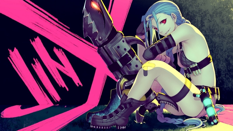 1080P, legends, anime girls, jinx, anime, girls, league, league of legends