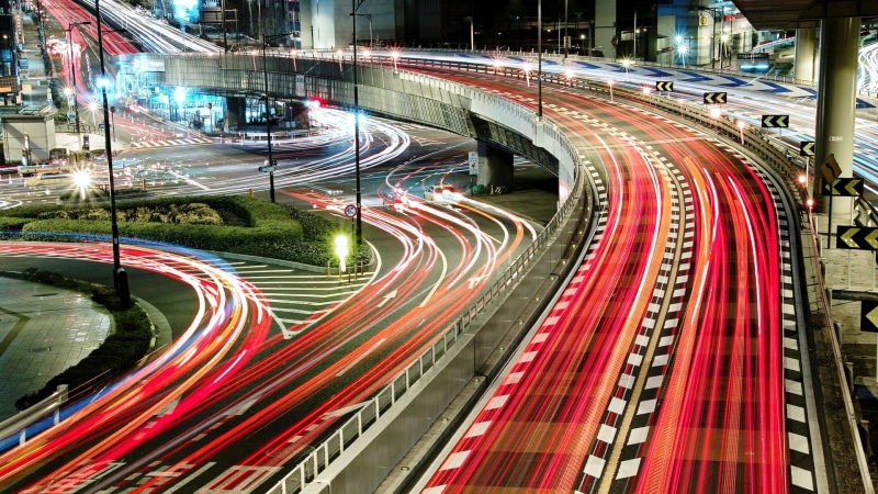 road, tower, architecture, highway, no people, travel, abstract, blurred Motion, city street, road Intersection, office Building, built Structure, red