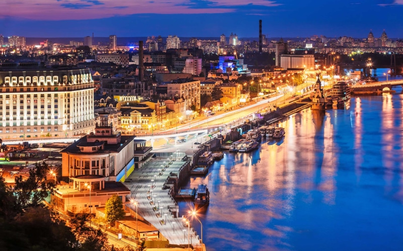 Kiev, city lights, long exposure, 2K, city, Ukraine