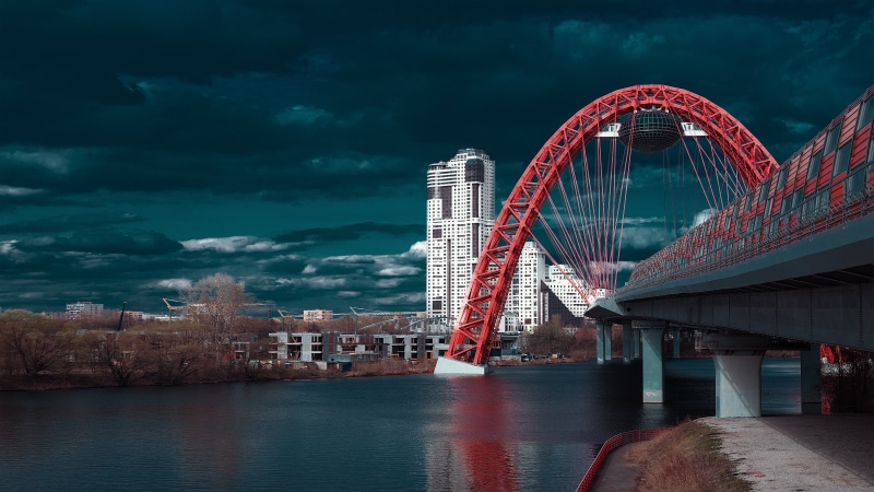 city, famous Place, photo, urban Skyline, tourism, russia, office building exterior, bridge, cloud - sky, road, no people, bridge - Man Made Structure