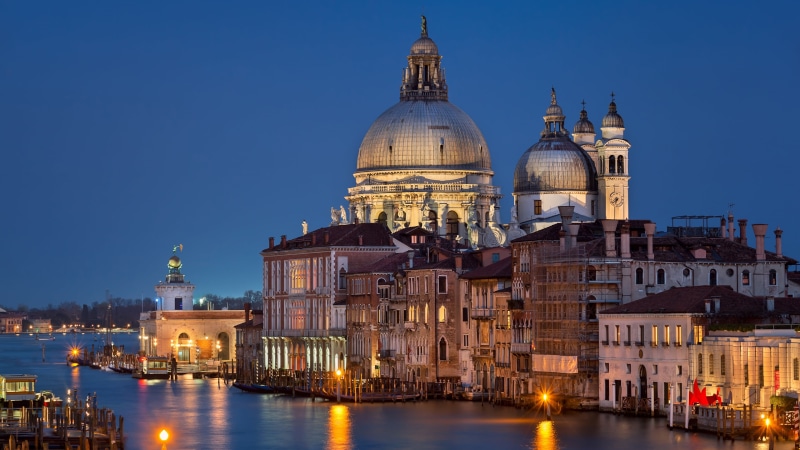 landmark, illuminated, city, dome, waterway, building exterior, belief, spirituality, architecture, italy, building, travel destinations, europe, tourist attraction