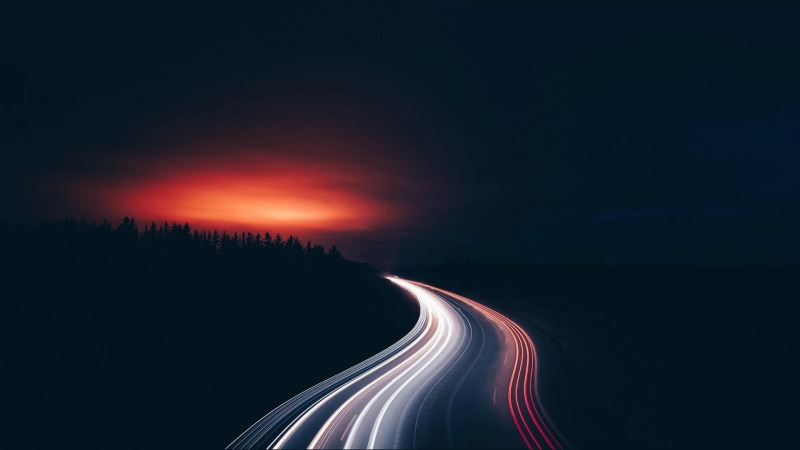 night, 1080P, sky, long exposure, horizon, light trails, darkness, traffic, sunrise, long exposure photography, light, photography