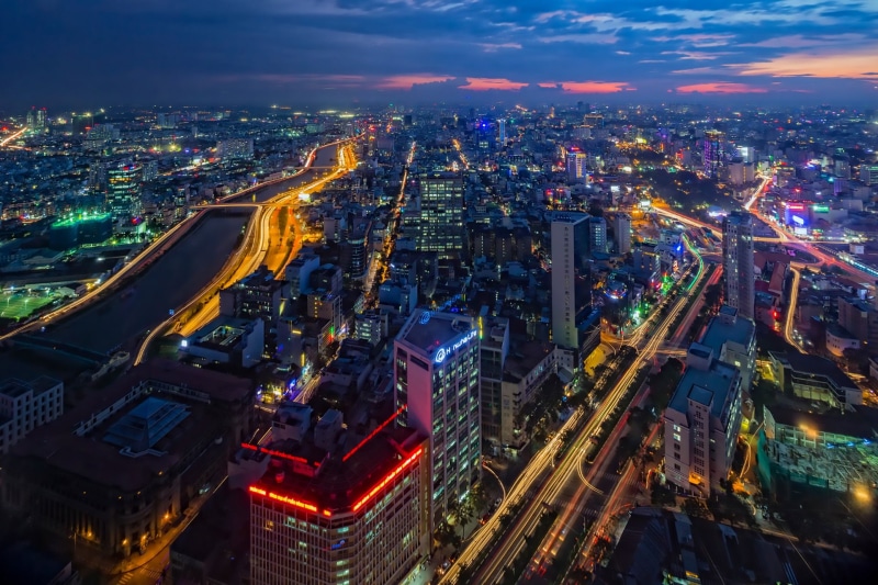 City, Time-Lapse, Night, 1080P, Vietnam, Building, Saigon River, Ho Chi Minh City, Cities