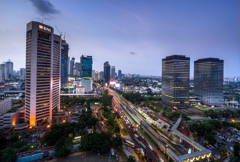 4K, Indonesia, Jakarta, Building, Cities, Skyscraper, Light, Evening