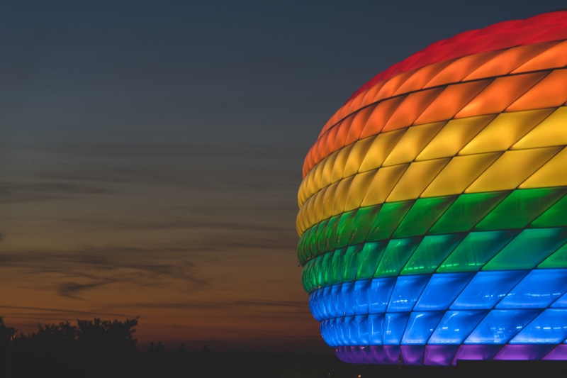 münchen, orange color, sony a7ii, 2016, bayern, rainbow, csd, no people, cloud - sky, adventure, allianz arena, hot air balloon, soccer, 1.8f, colors, illuminated