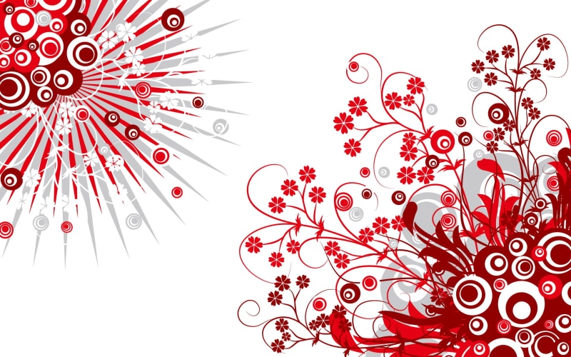 background, white, hd, 1080P, white background, red, patterns, floral