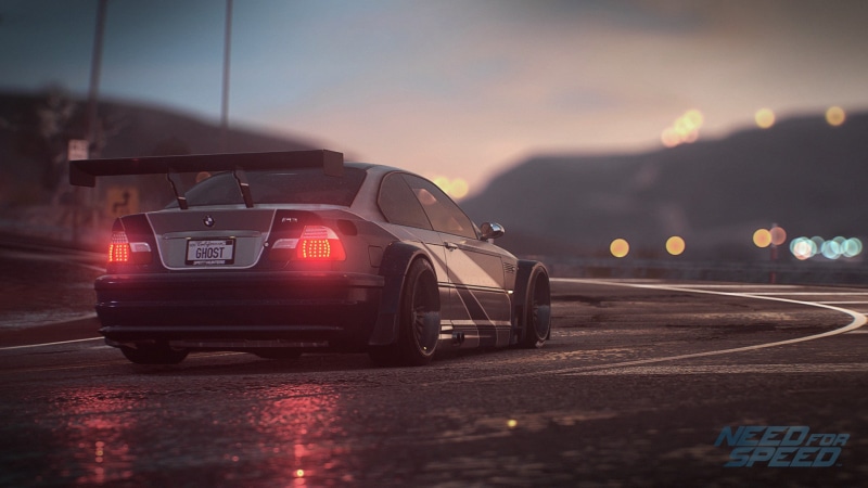 road, 1080P, Depth Of Field, car, need for speed, video games, BMW M3 GTR, Tailights, vehicle, Tuning