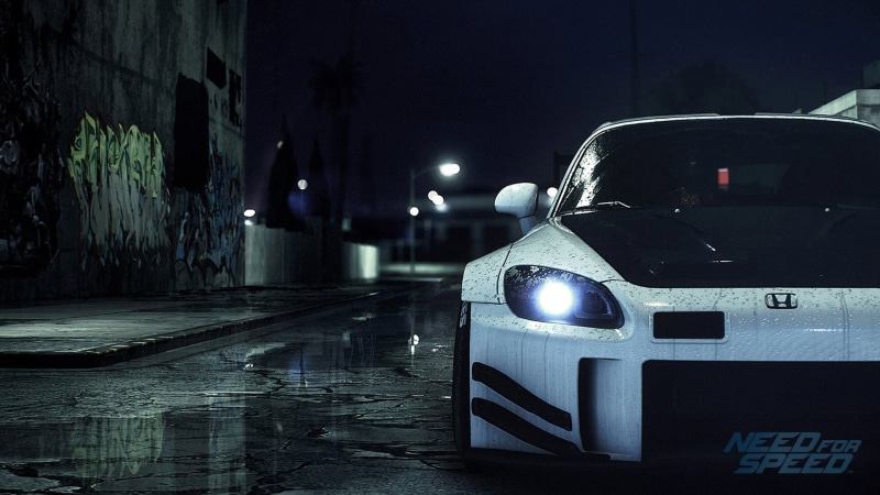 wet, city street, no people, street, lighting equipment, 1080P, car, road, aggression, video games, alley, building exterior, night, city life, Need for Speed