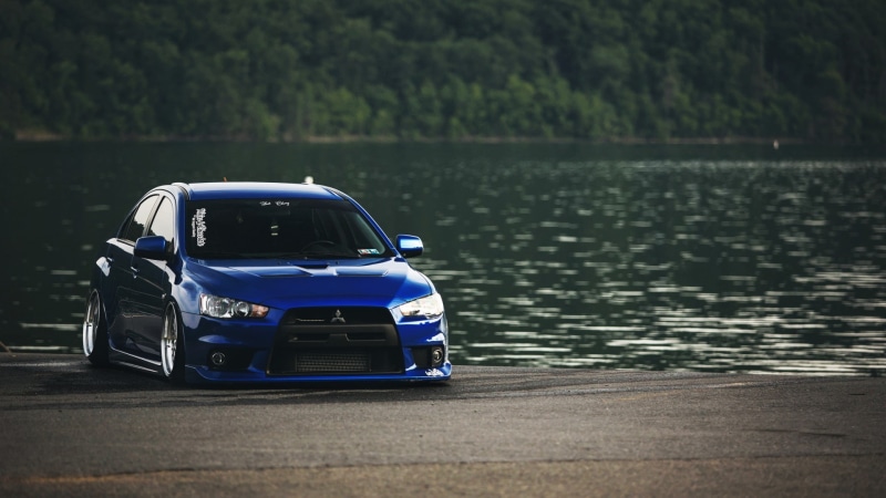Mitsubishi, Mitsubishi Lancer Evo X, car, 1080P, lake