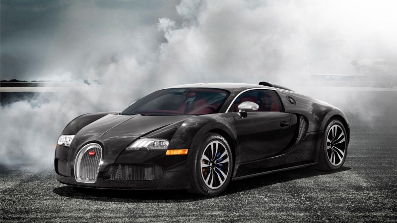 car, black, speed, sky, motor vehicle, mode of transportation, driving, coupe, veyron, luxury, wealth, motion, sports car, outdoors, 1080P, wheel, smoke - physical structure