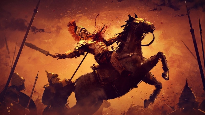 sculpture, orange color, art and craft, horse, no people, nature, video games, statue, representation, digital, low angle view, Ryse: Son of Rome