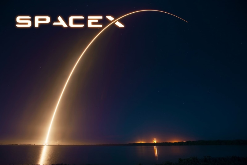 space, idyllic, tranquility, Falcon 9, SpaceX, copy space, no people, glowing, light - natural phenomenon, nature, night, reflection, tranquil scene, illuminated