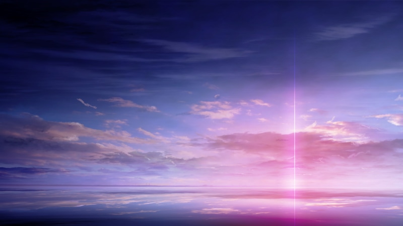 laser, pink sky, sky, reflection, horizon, anime art, 5K