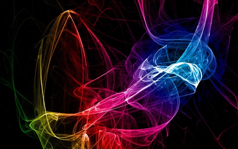 glowing, indoors, multi Colored, bright, electricity, red, light trail, black Color, creativity, design, pattern, abstract, flowing, backdrop, 1080P, smoke - Physical Structure