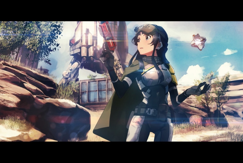 720P, outdoors, sculpture, weapon, creativity, transfer print, holding, human representation, built structure, gun, window, transparent, illustartion