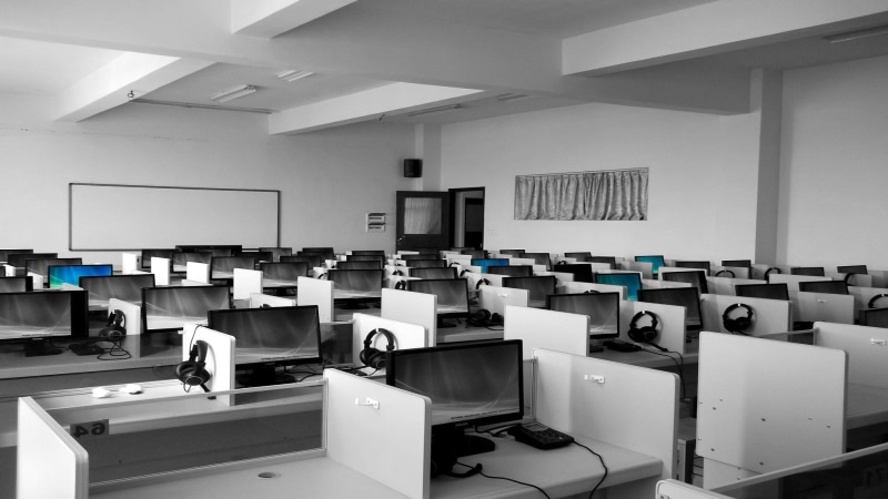 internet, connection, indoors, 1080P, mouse, surf, offices, business, school, desk, education, keyboard, chair, interior design, machinery, classroom