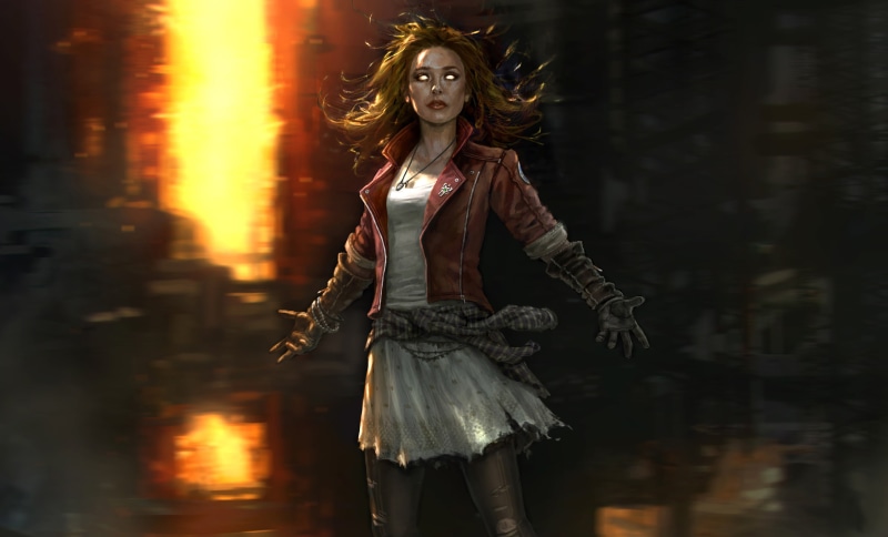 Avengers, Year, Marvel, Elizabeth Olsen, Fantasy, Wanda, White, Avengers Age of Ultron, Ultron, Super, Movie, Dress, Sci-Fi, Film, Hero, 2K, Manipulate