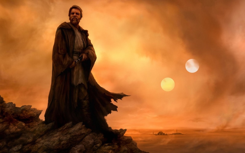 kenobi, man, obi, movies, star, obi-wan kenobi, hooded, robe, 1080P, wars, wan, wearing, painting, star wars, 1920x1200
