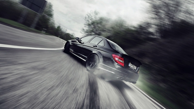 1080P, drift, black, series, amg, mercedes, motion, hd, cars, blur