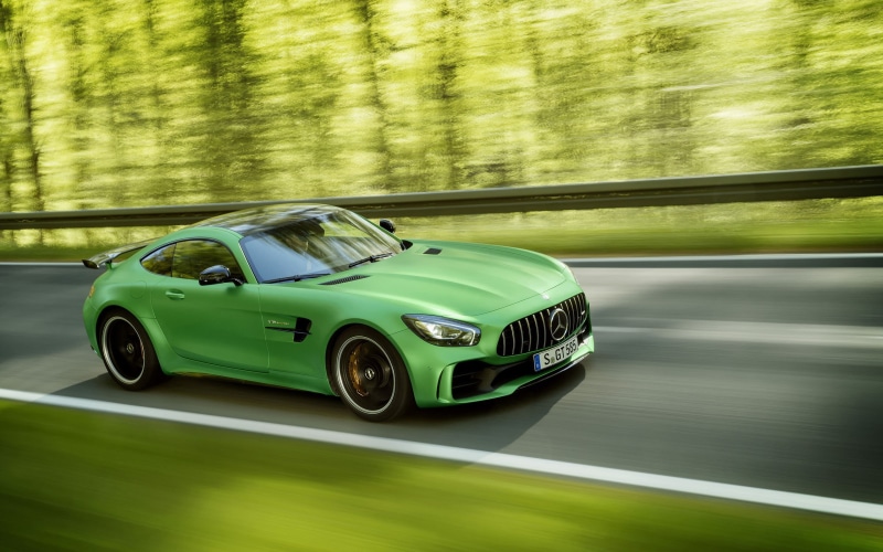 Mercedes-AMG GT R, car, motion blur, vehicle, 2K, road