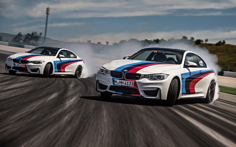 motion blur, Drifting, car, race tracks, vehicle, 4K, BMW M4, smoke