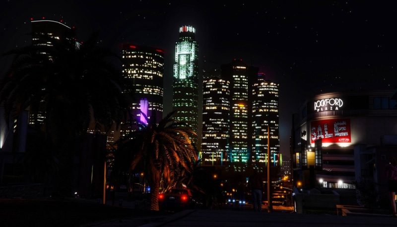 Grand Theft Auto, City, Grand Theft Auto V, Night, 1080P, Los Santos, Skyscraper