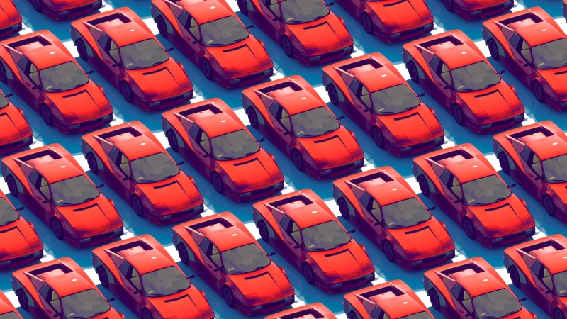 Ferrari Testarossa, CGI, 1080P, synthwave, sunset, industrial, supercars, red cars, car, vehicle, render, Retrowave, Ferrari, Retro style