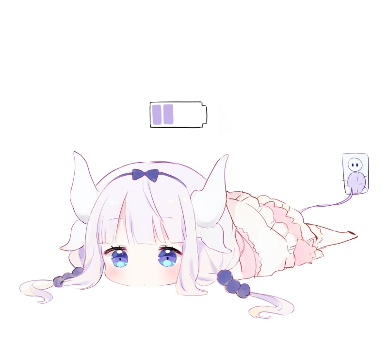security, healthcare and medicine, personal accessory, no people, connection, white color, still life, Kobayashi-san Chi no Maid Dragon, close-up, Kanna Kamui (Kobayashi-san Chi no Maid Dragon)