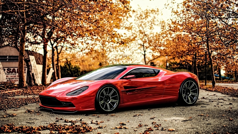 change, motor Vehicle, no people, speed, sports Car, car, mode of transportation, martin, elegance, wealth, day, urban, Aston Martin DBC, nature, trees